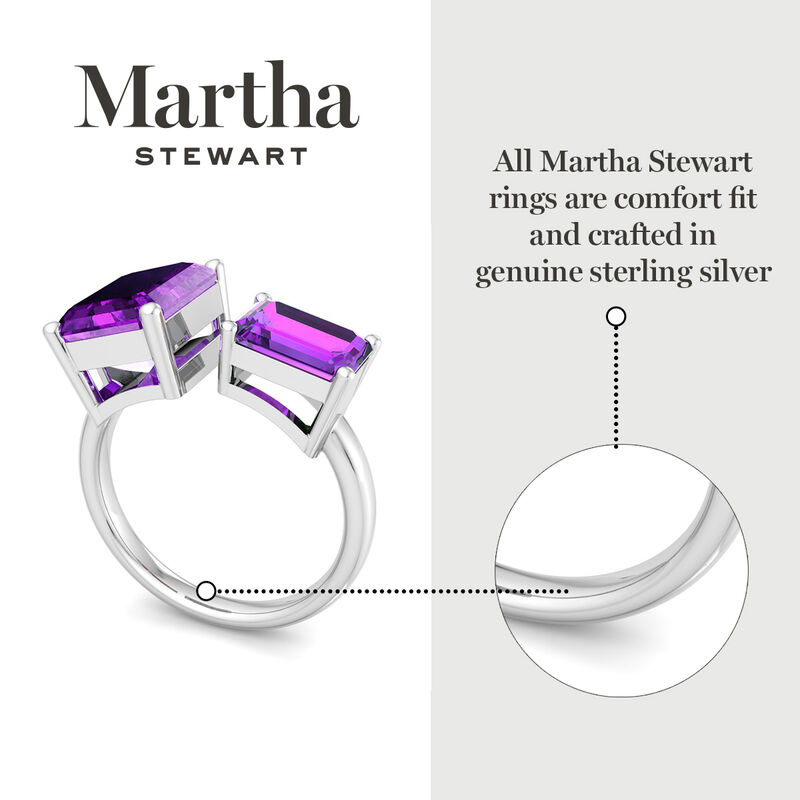 Martha Stewart 4 1/2ctw. Amethyst Two Stone Ring In Sterling Silver image number null